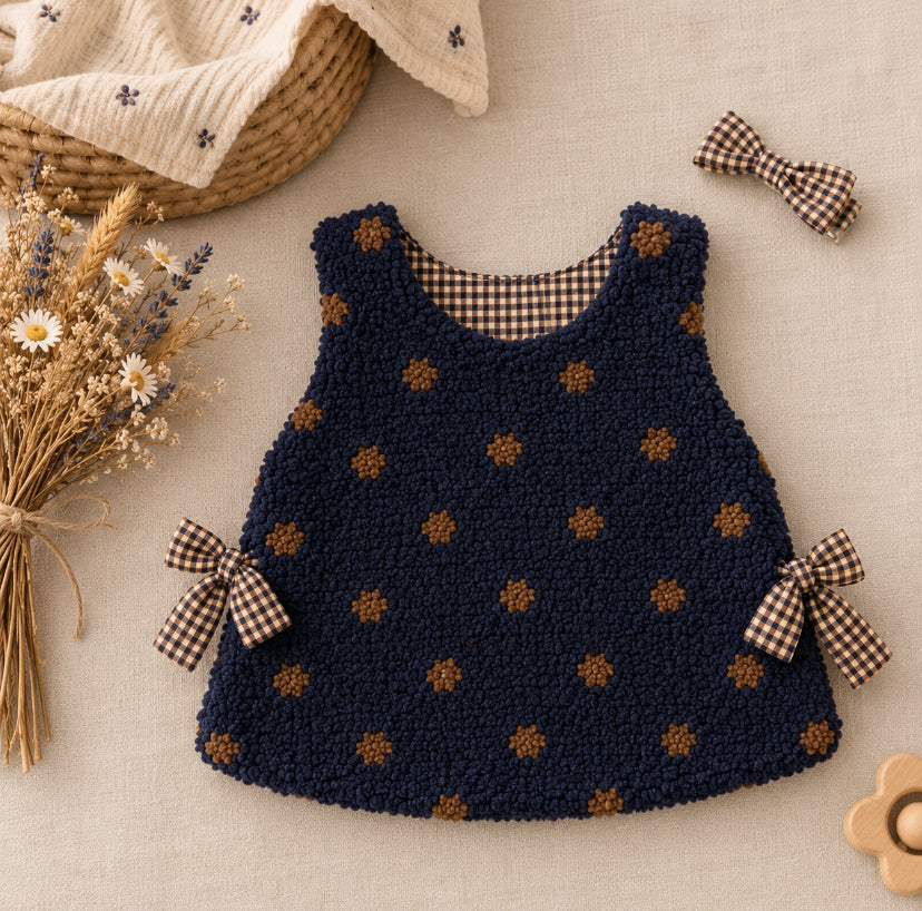 Pull sans manches - plastron enfant moumoute bleu