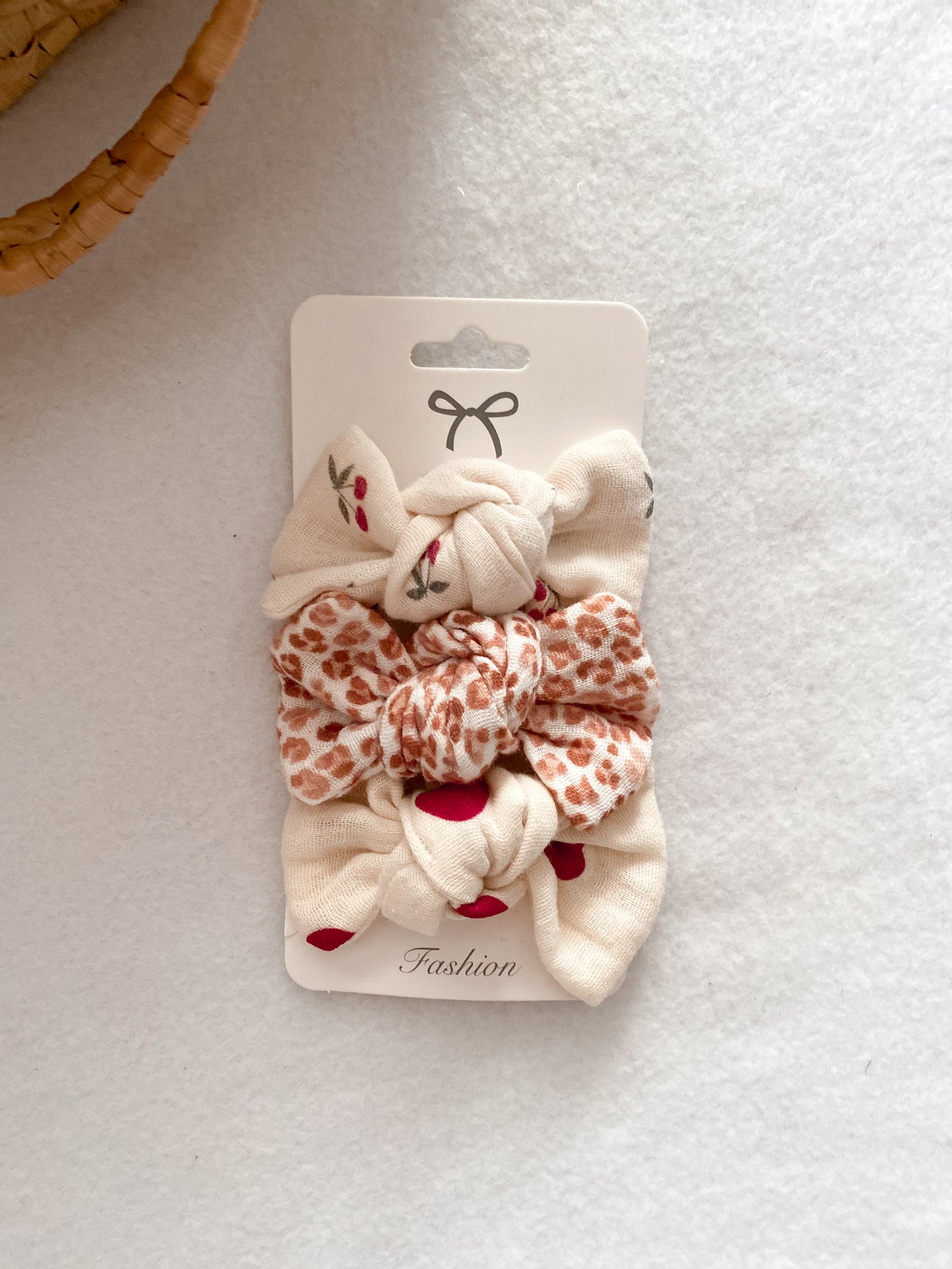 Trio de barrettes - set de barrettes assorties - trio barettes cherry
