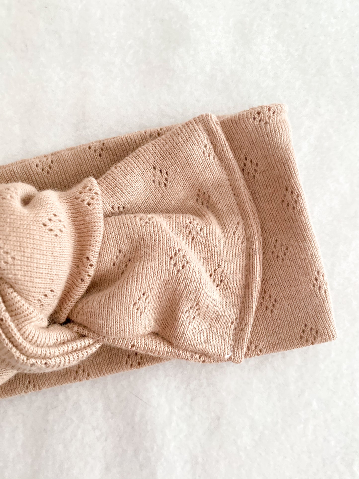 Bandeau Bébé Fille - bandeau Jersey Pointelle Cacao