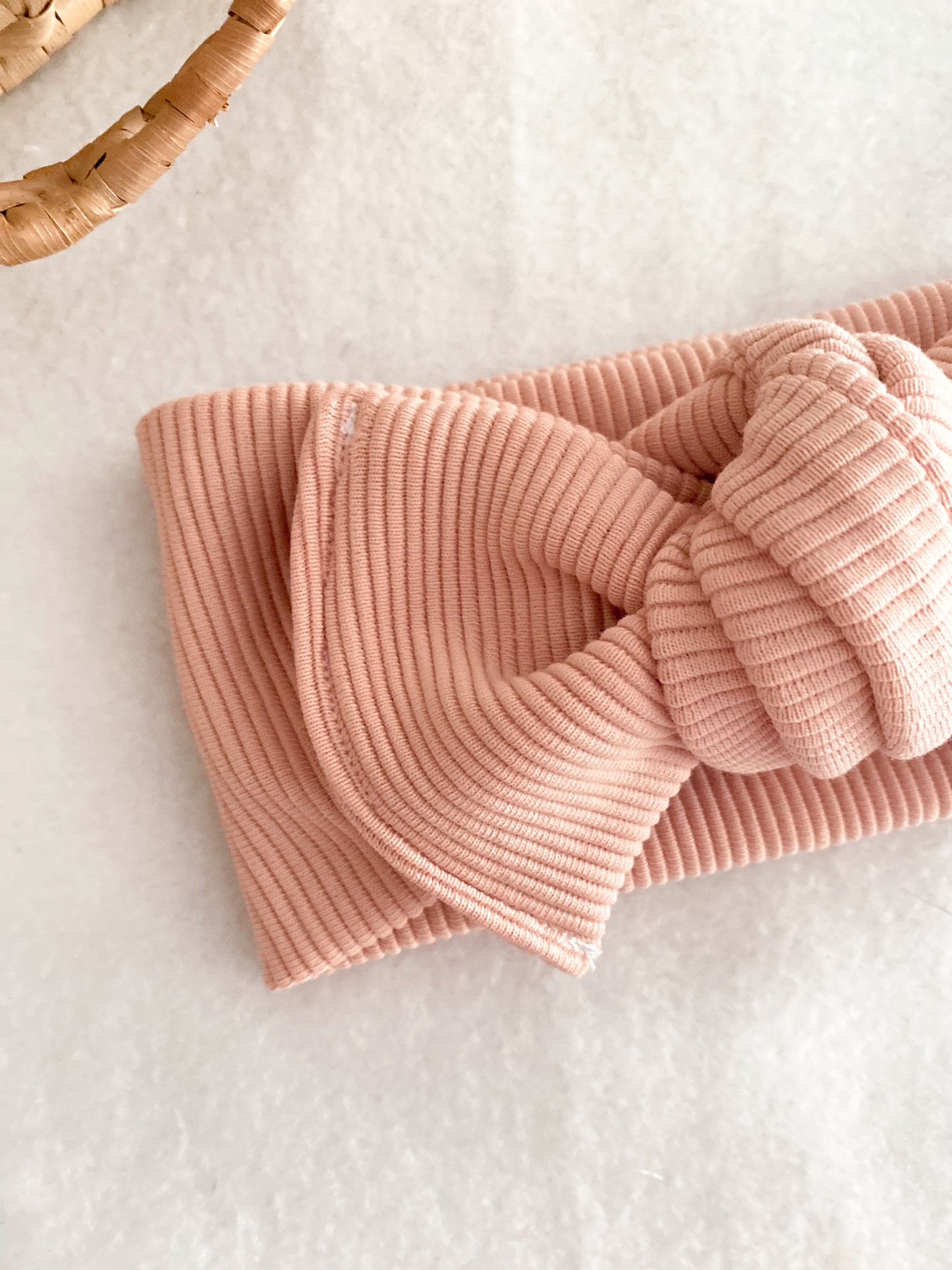 Bandeau Bébé Fille - bandeau Jersey Côtelé Blush