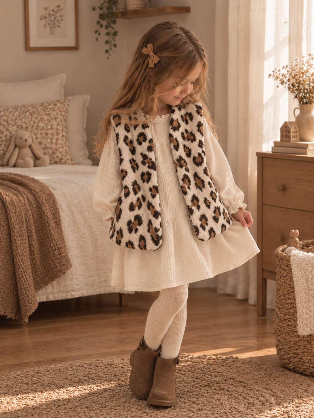 Gilet berger moumoute enfant - tissu au choix