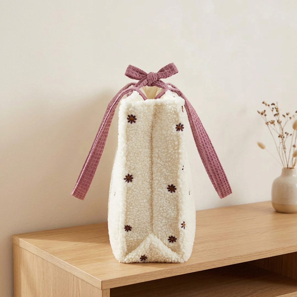 Sac cabas en moumoute fait main