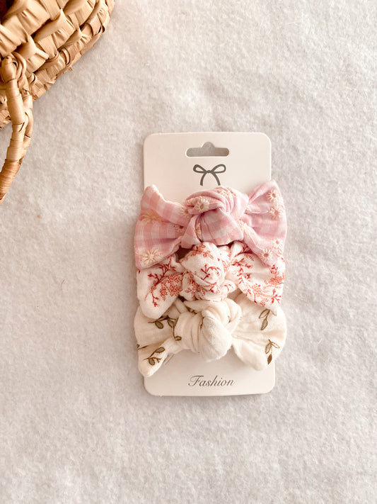 Trio de barrettes enfants - set barrettes assorties - trio barrettes Rosalie