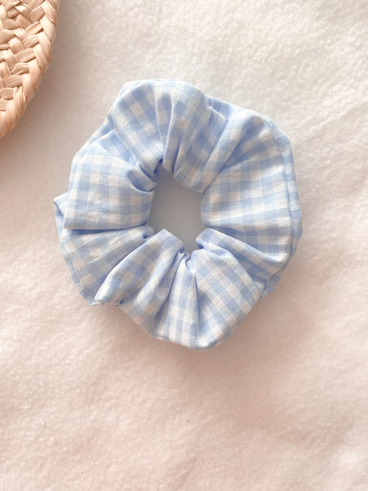 Chouchou cheveux vichy bleu