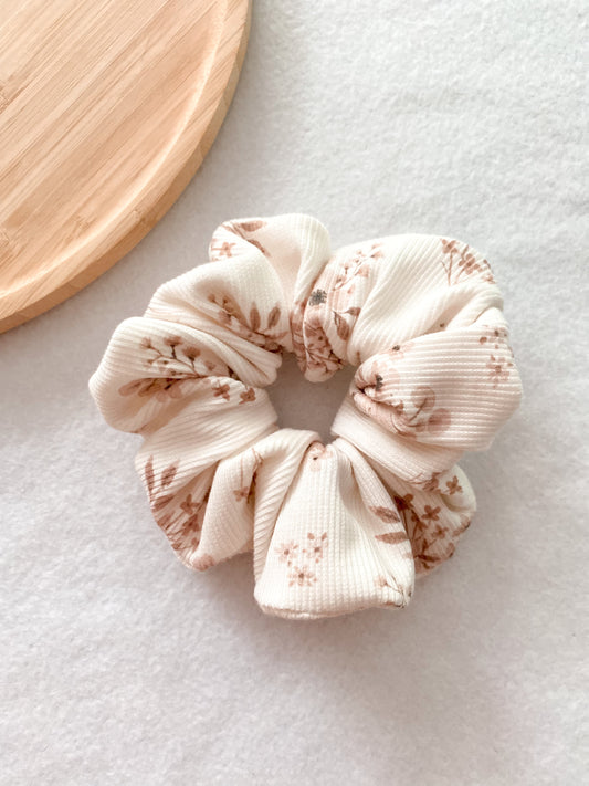 Chouchou en jersey côtelé Flowers- scrunchie - chouchou cheveux fait main