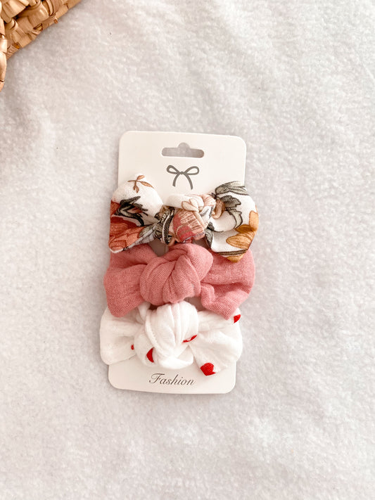 Trio barrettes cœurs