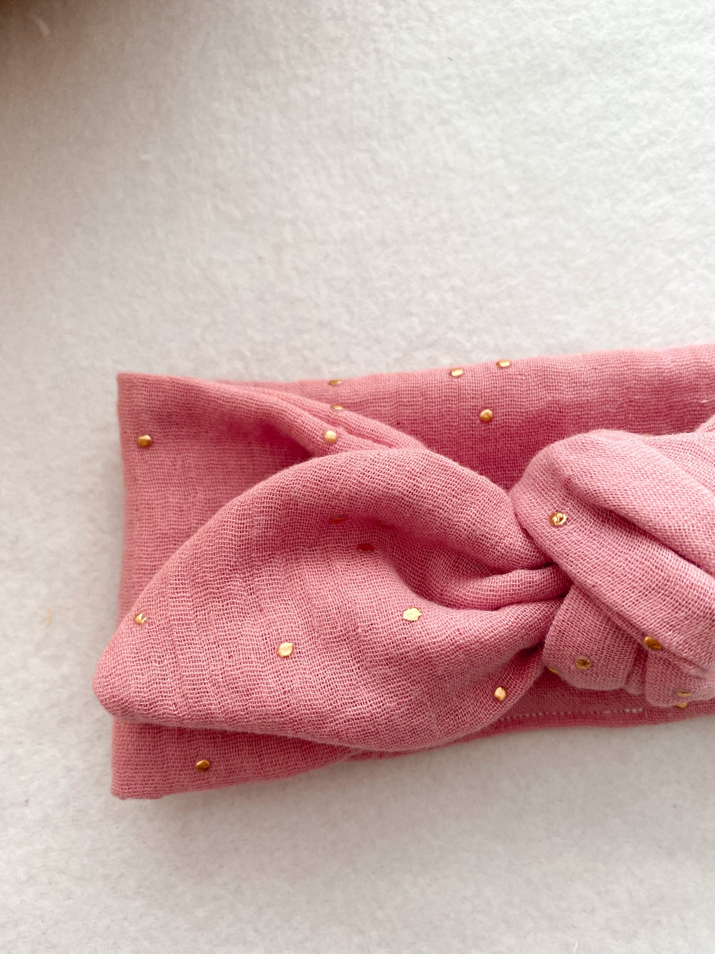 Bandeaux cheveux - bandeaux naissance - rose thé doré