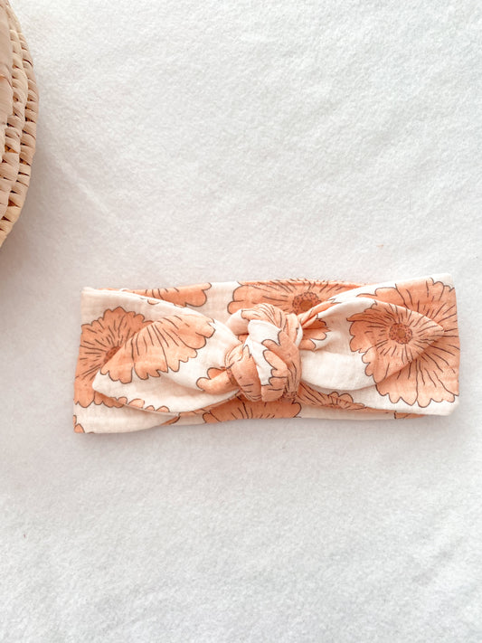 Bandeau tournesol / headband / bandeau cheveux bébé / bandeau cheveux fille / bandeau naissance