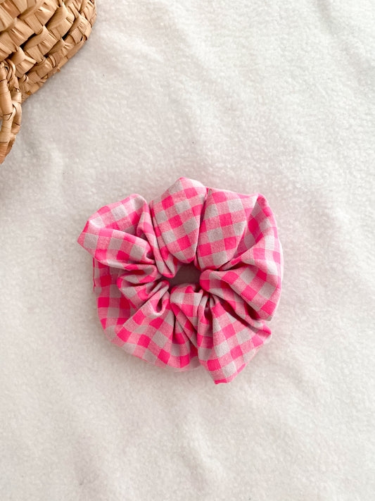 Chouchou vichy pink / scrunchie / chouchou cheveux / chouchou fait main