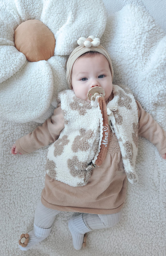 Gilet moumoute reversible fleurie