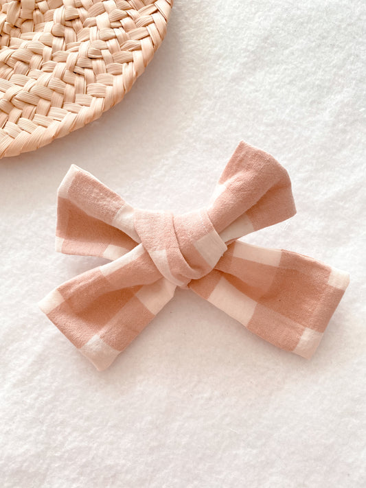 Barrette ou chouchou ou bandeau vichy rose