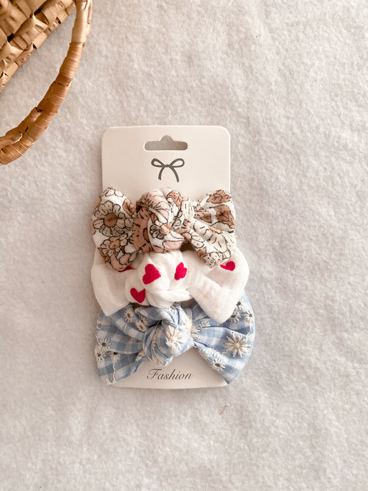 Trio de barrettes enfants - trio barrettes assorties - trio barrettes loves