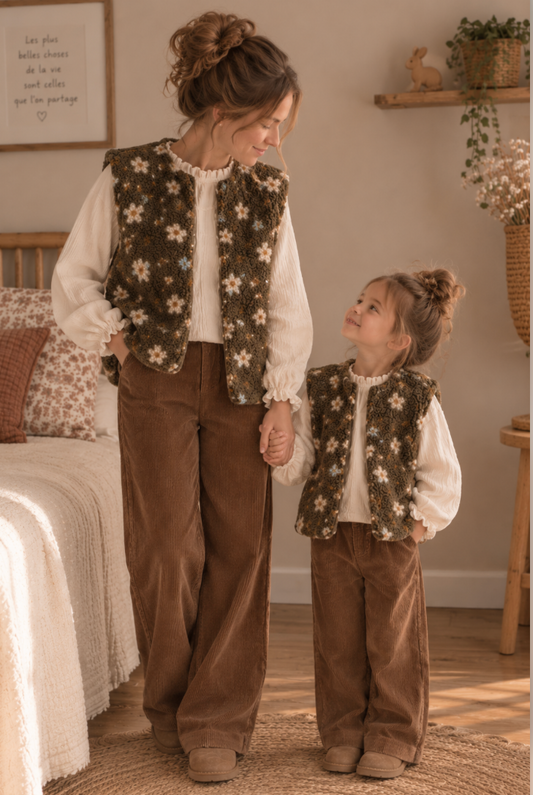 Gilet berger sans manches femme – fait main en France