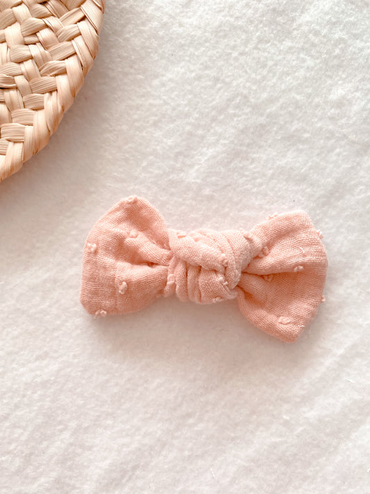 Barrette ou chouchou ou bandeau rose plumetis
