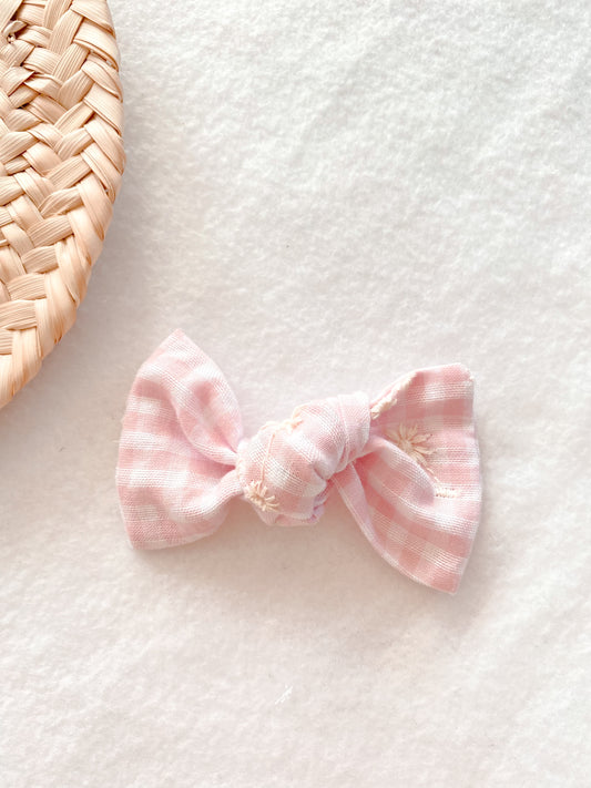 Barrette ou chouchou ou bandeau vichy rose