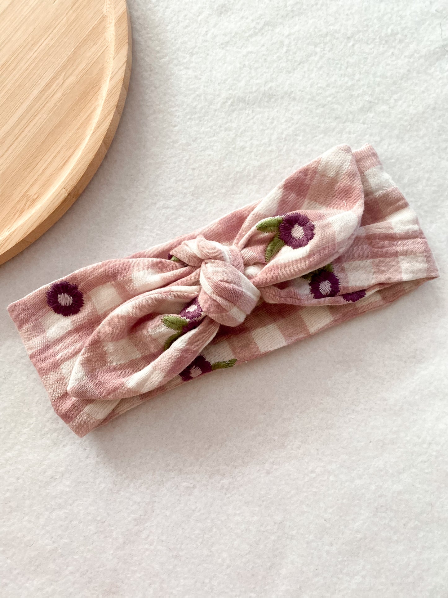 Bandeau bébé fille - bandeau en double gaze de coton