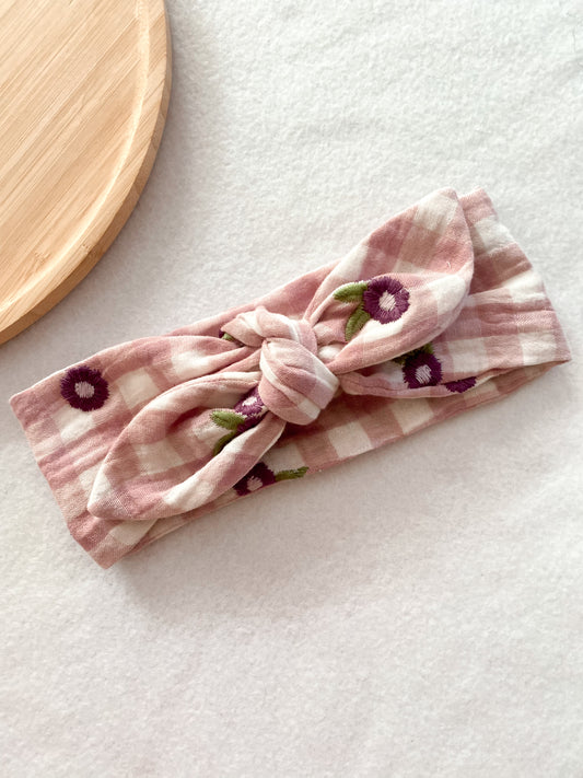 Bandeau bébé fille - bandeau en double gaze de coton