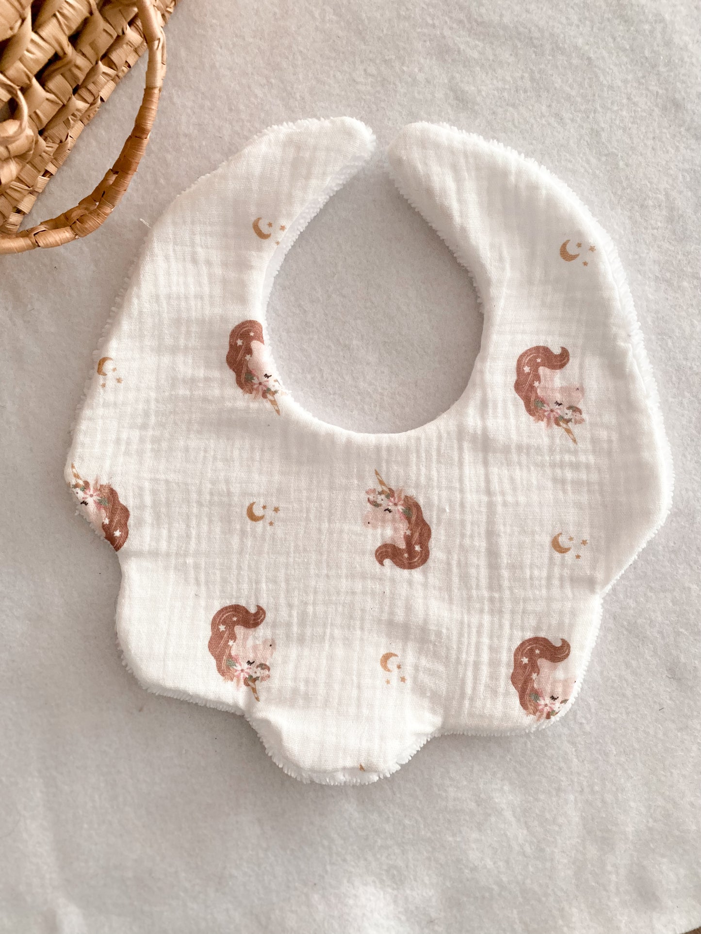 Bavoir pétale bébé - bavoir licorne