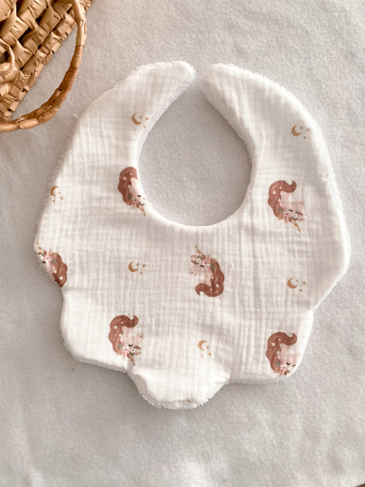 Bavoir pétale bébé - bavoir licorne