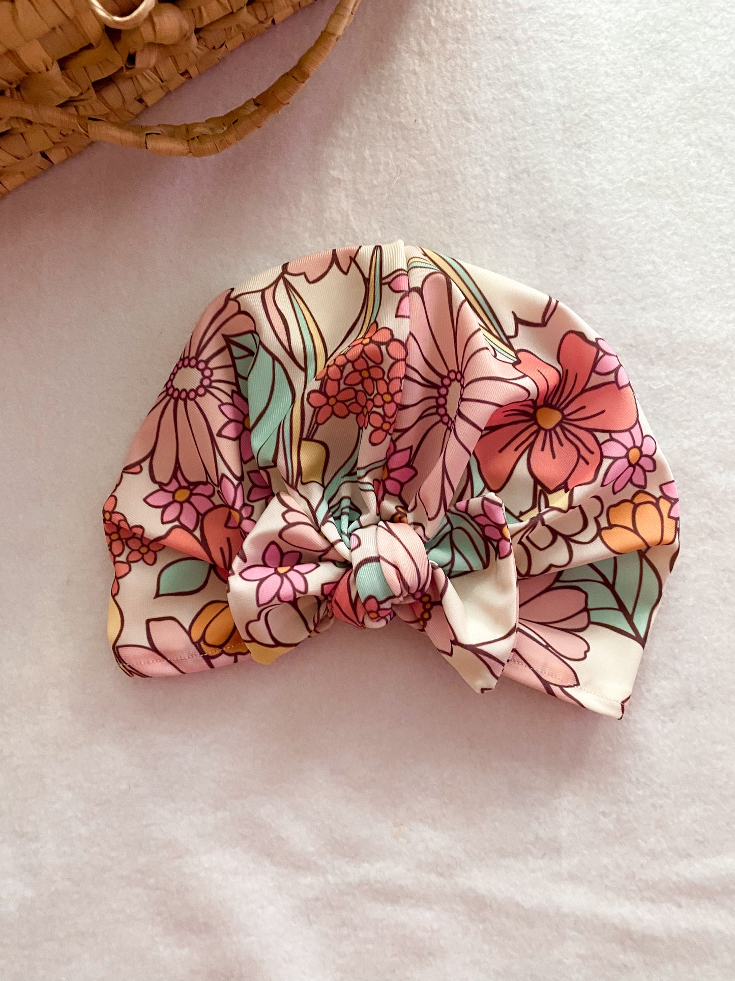 Turban de bain anti-UV UPF 50+ - turban Flowers