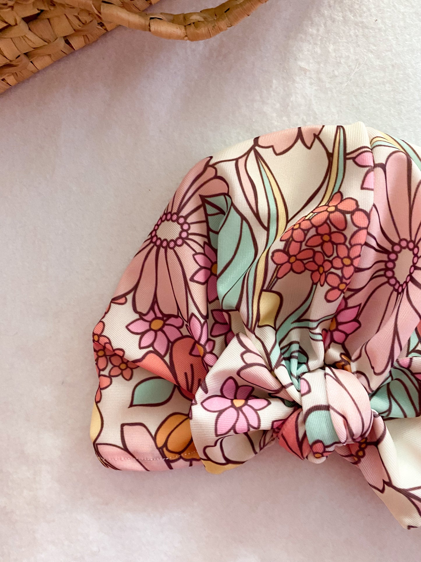 Turban de bain anti-UV UPF 50+ - turban Flowers