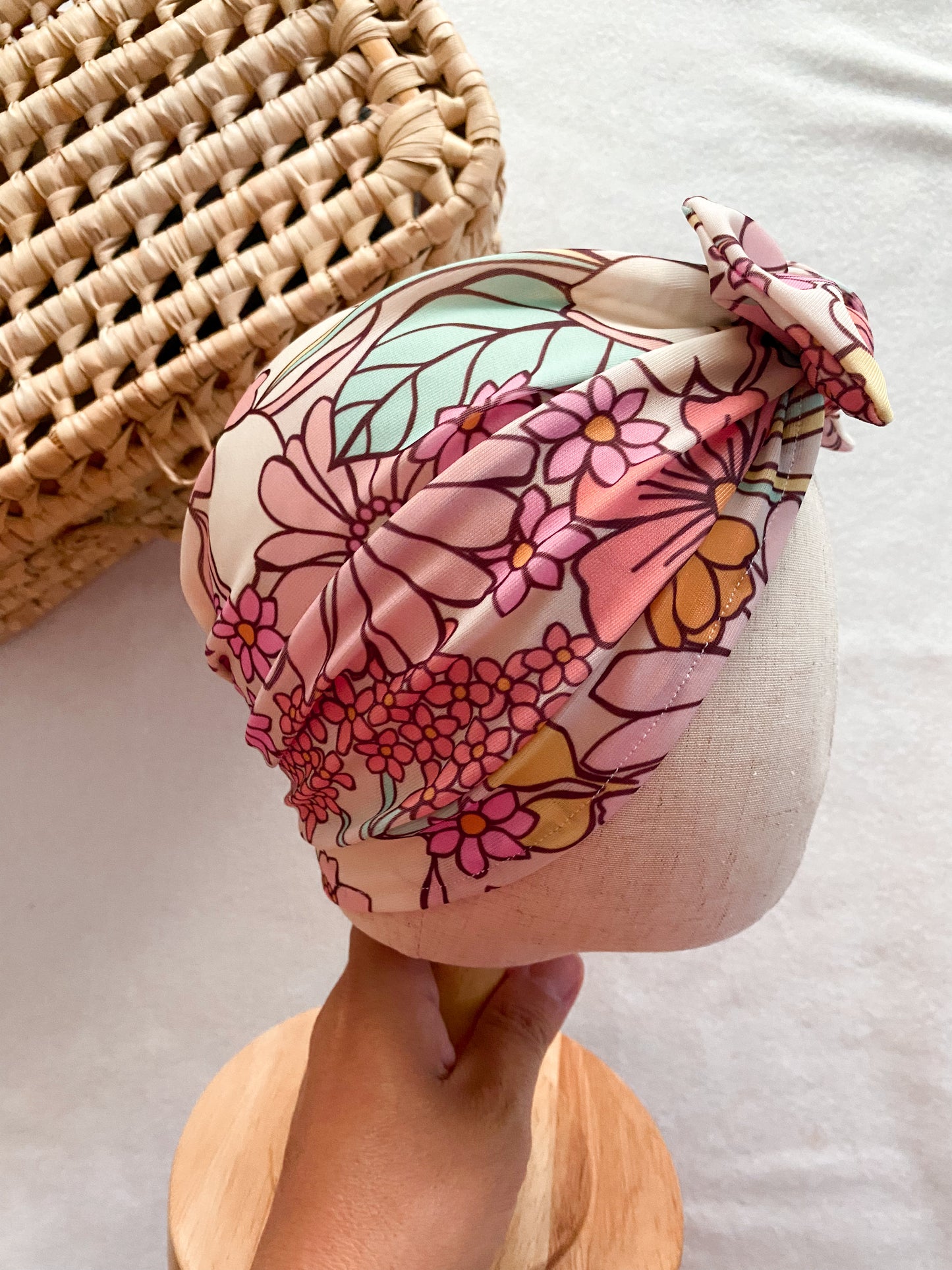 Turban de bain anti-UV UPF 50+ - turban Flowers