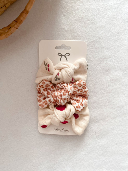 Trio de barrettes - set de barrettes assorties - trio barettes cherry