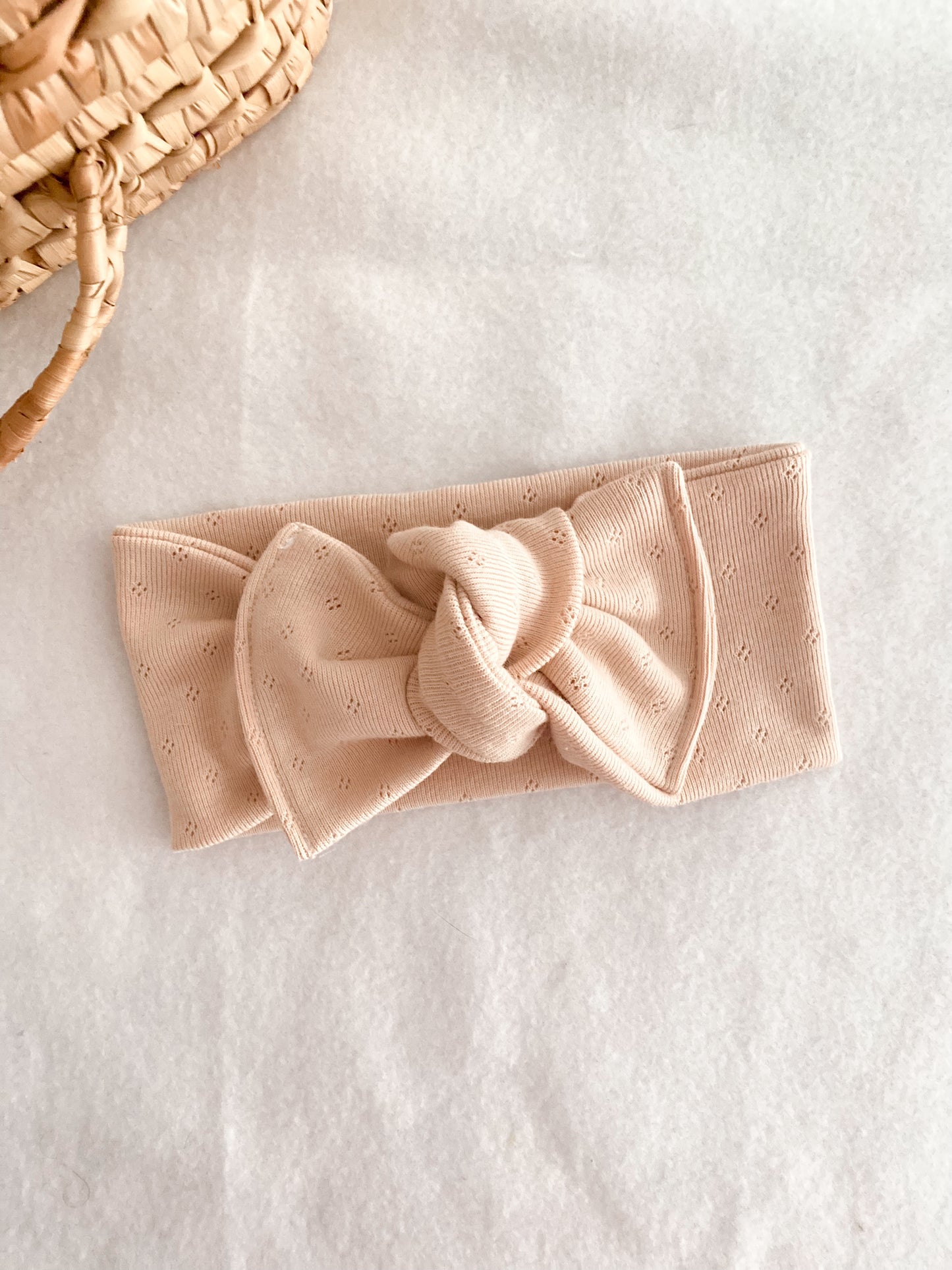 Bandeau Bébé Fille - bandeau Jersey Pointelle Écru