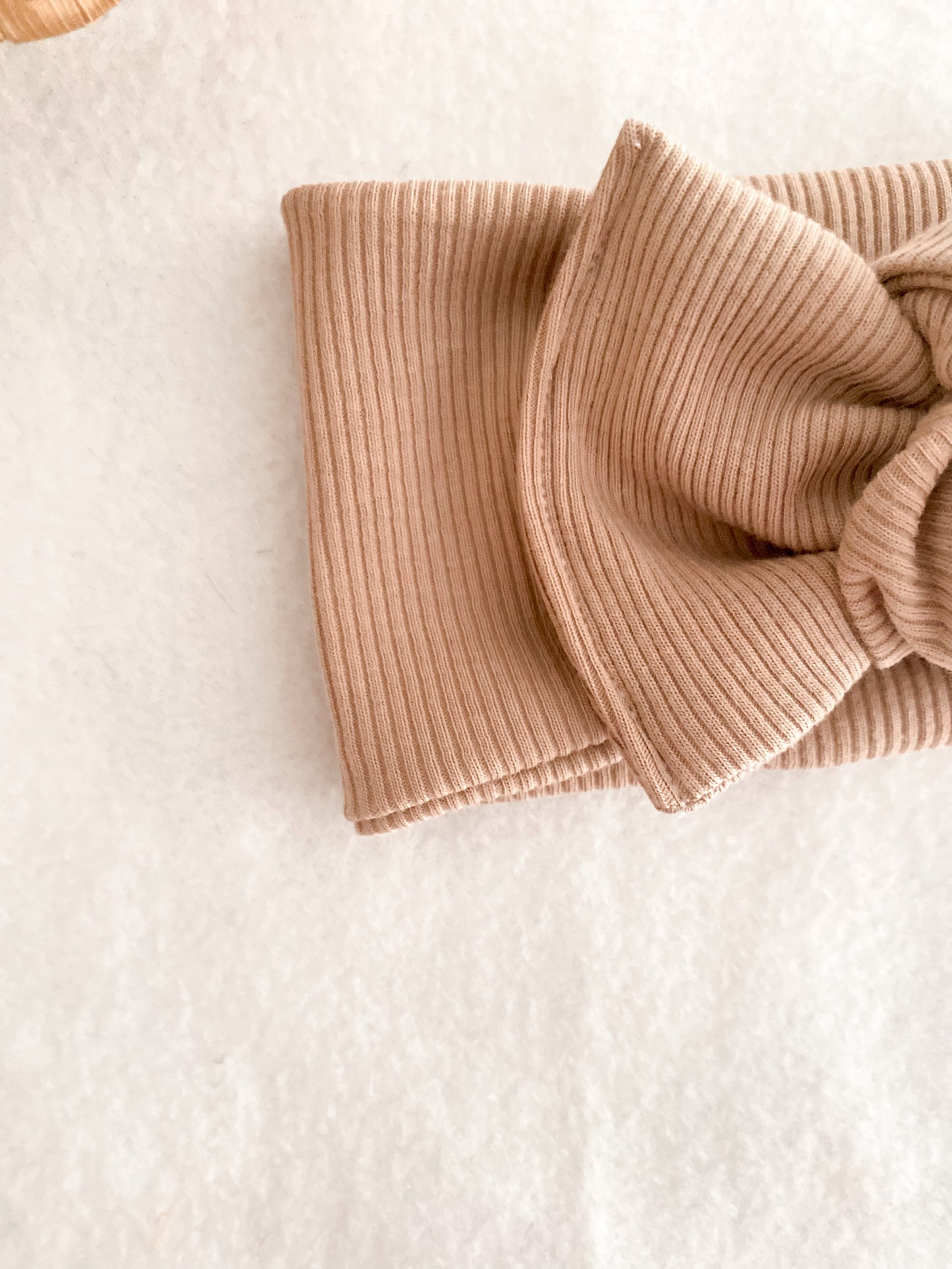 Bandeau Bébé Fille - bandeau Jersey Côtelé Beige