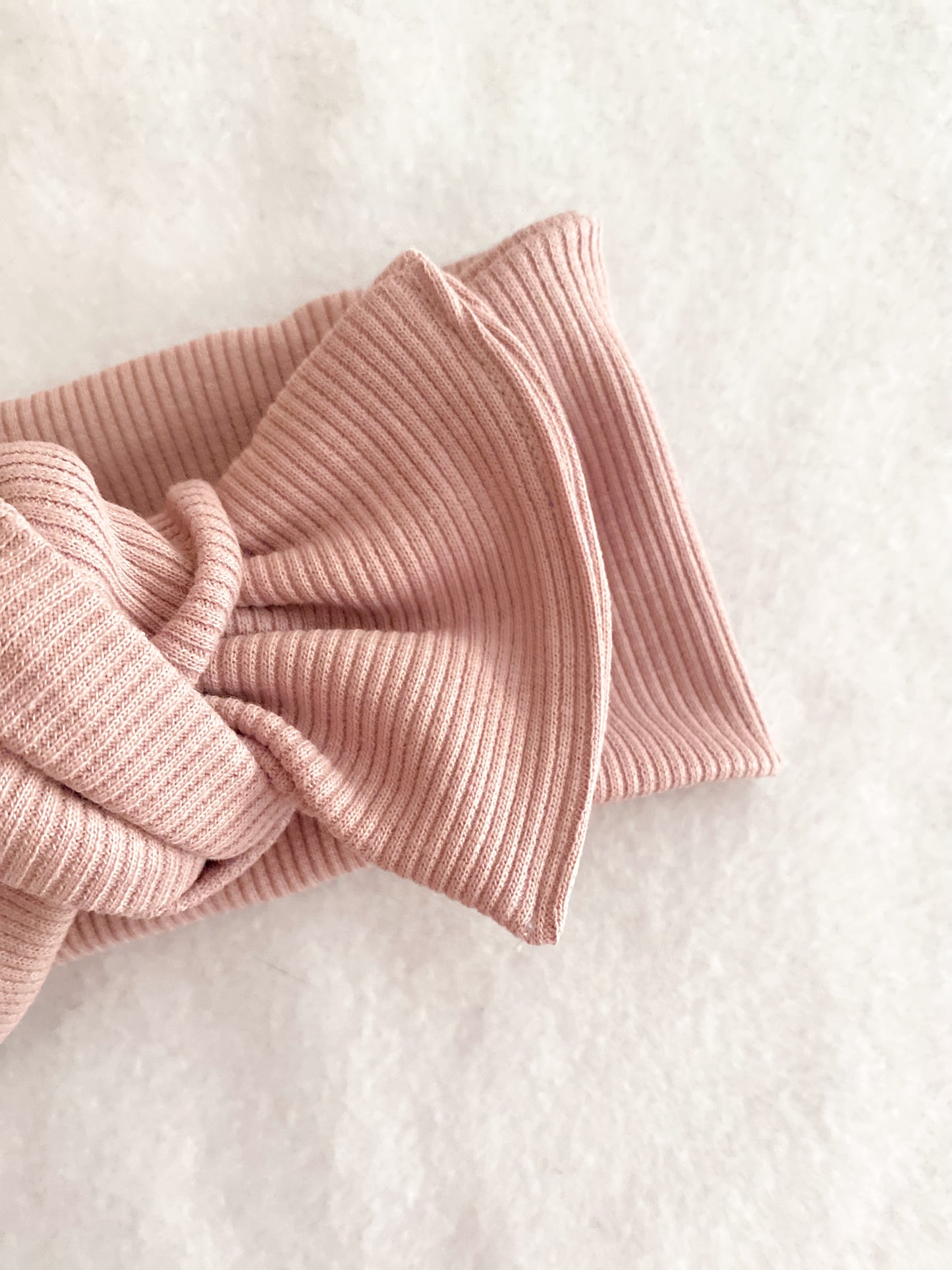 Bandeau Bébé Fille - bandeau Jersey Côtelé Vieux Roses