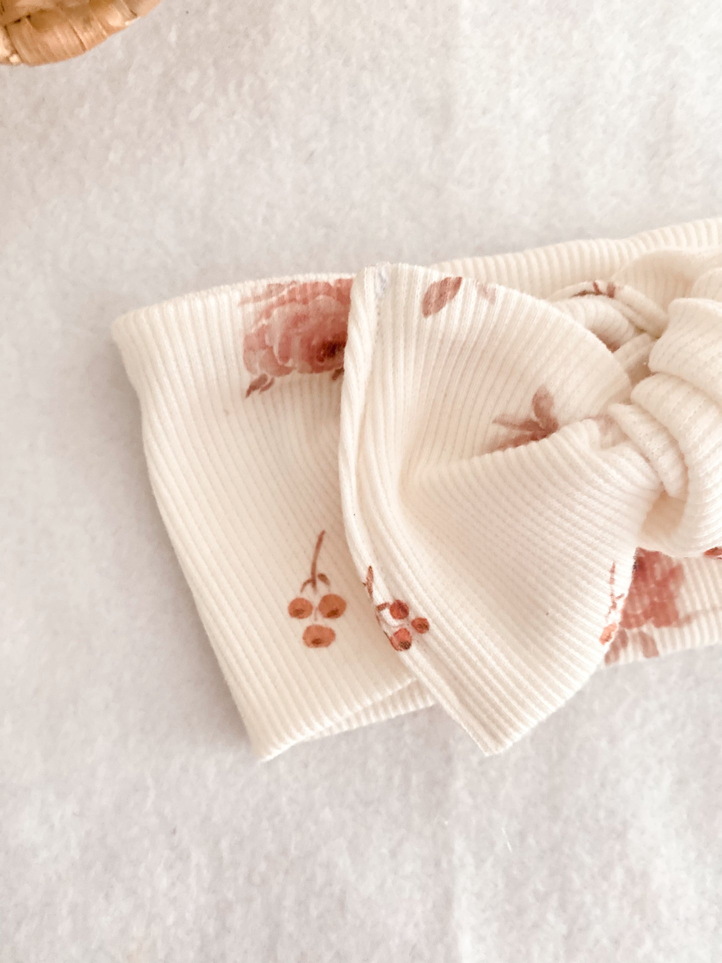 Bandeau Bébé Fille - bandeau Jersey Côtelé Fleuri Roses