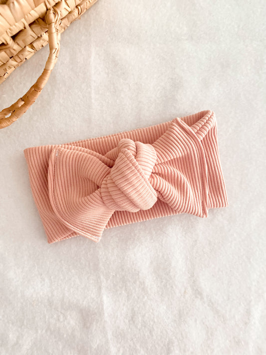 Bandeau Bébé Fille - bandeau Jersey Côtelé Blush