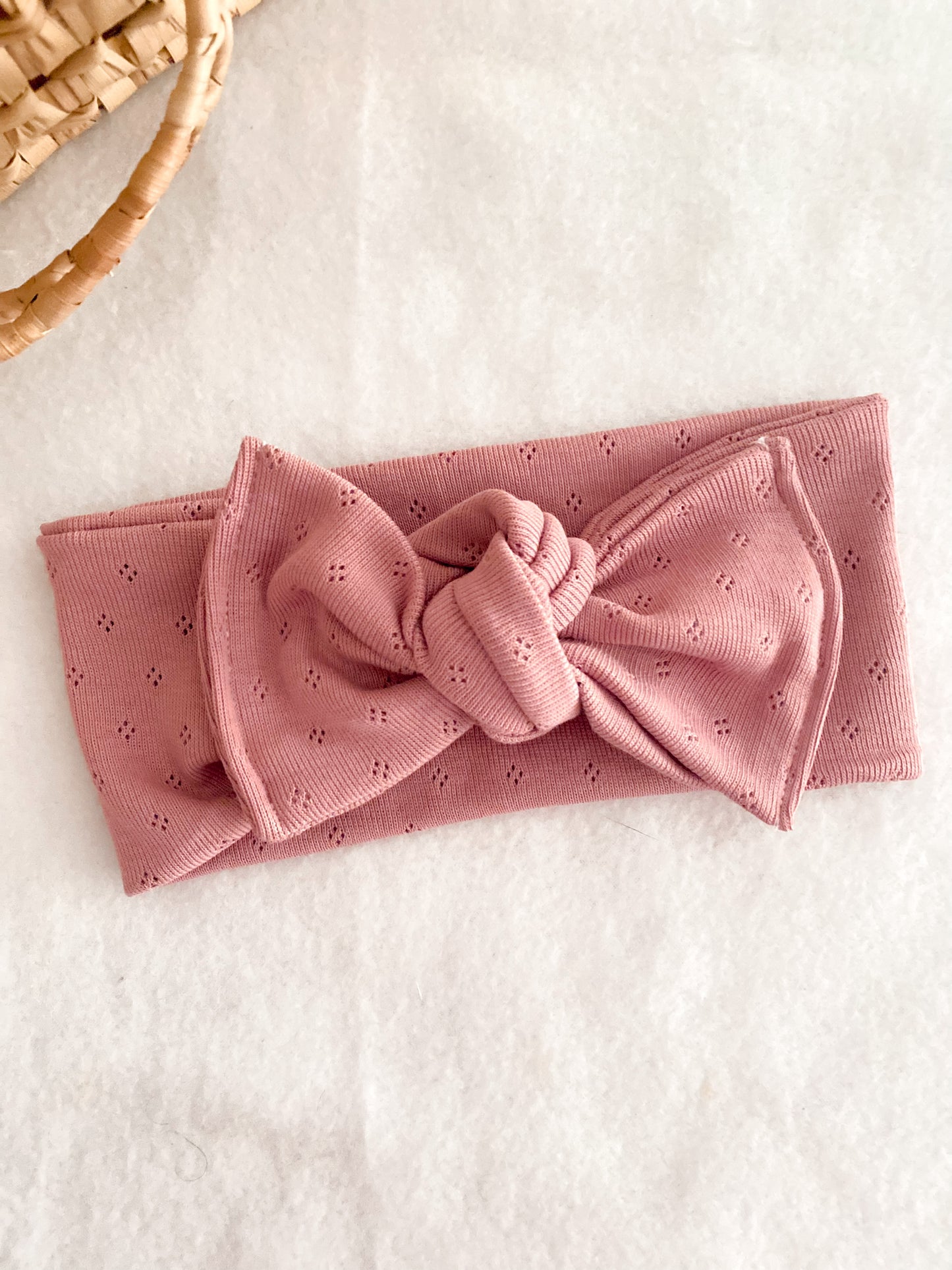 Bandeau Bébé Fille Jersey - bandeau Pointelle Vieux Rose