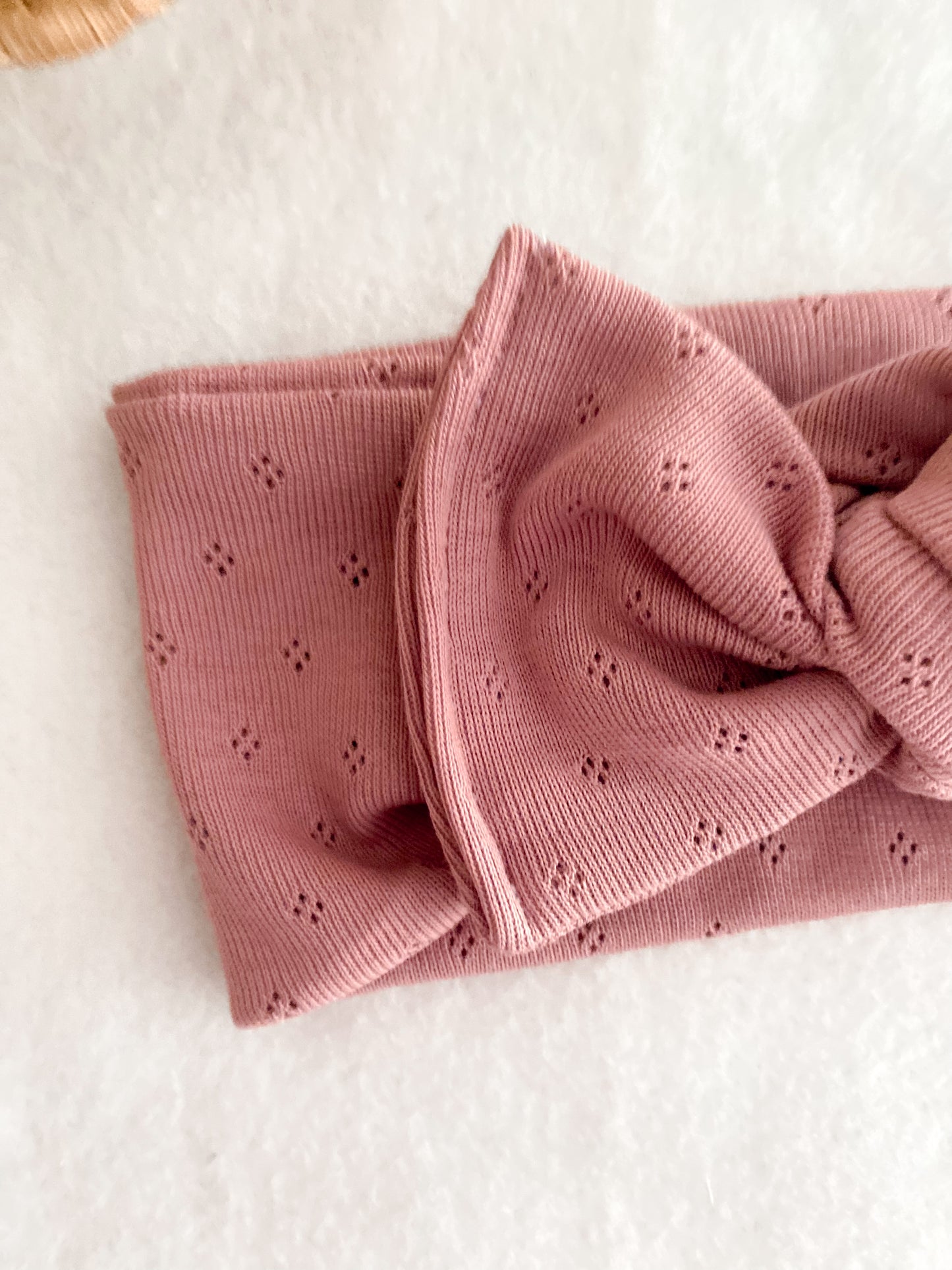 Bandeau Bébé Fille Jersey - bandeau Pointelle Vieux Rose