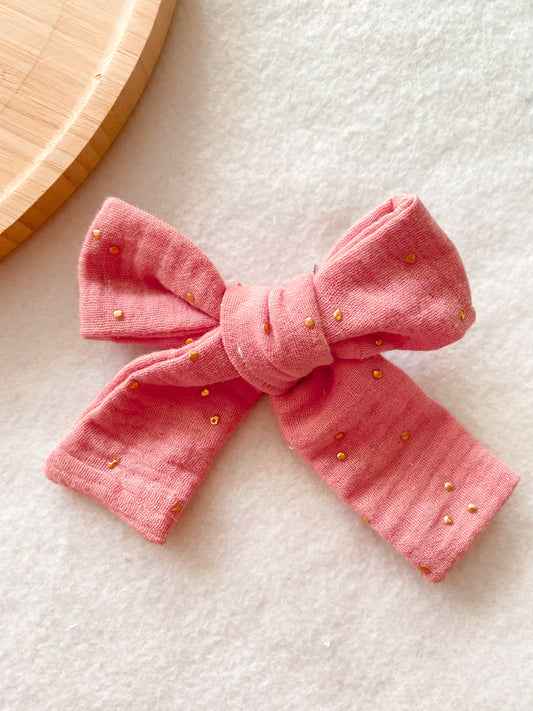 Noeud Rosy pour barrette ou chouchou