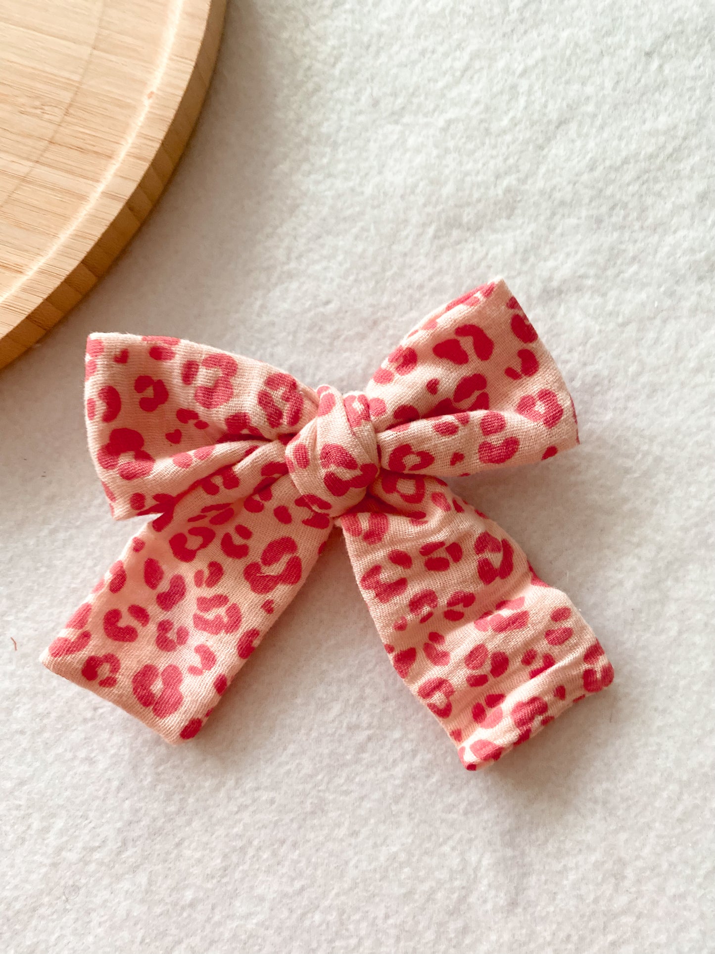 Noeud graou pink pour barrette ou chouchou