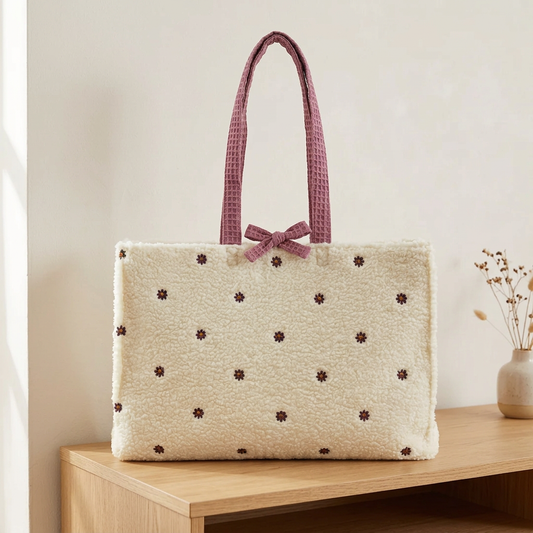 Sac cabas en moumoute fait main
